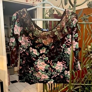 Blugirl/Blumarine print brown pink blouse.